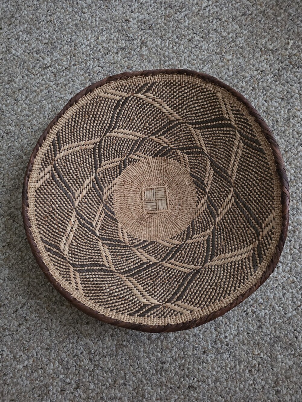 Handmade Tonga Binga Basket Zimbabwe,woven basket, tray. Southwestern Boho Style